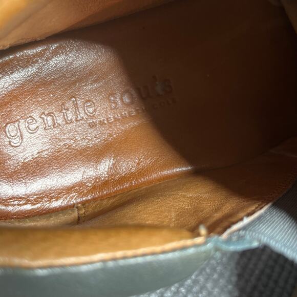 Gentle Souls Nara Booties‎ Womens Size 9.5M Gray Leather Pull On Wedge Heel - Picture 7 of 9